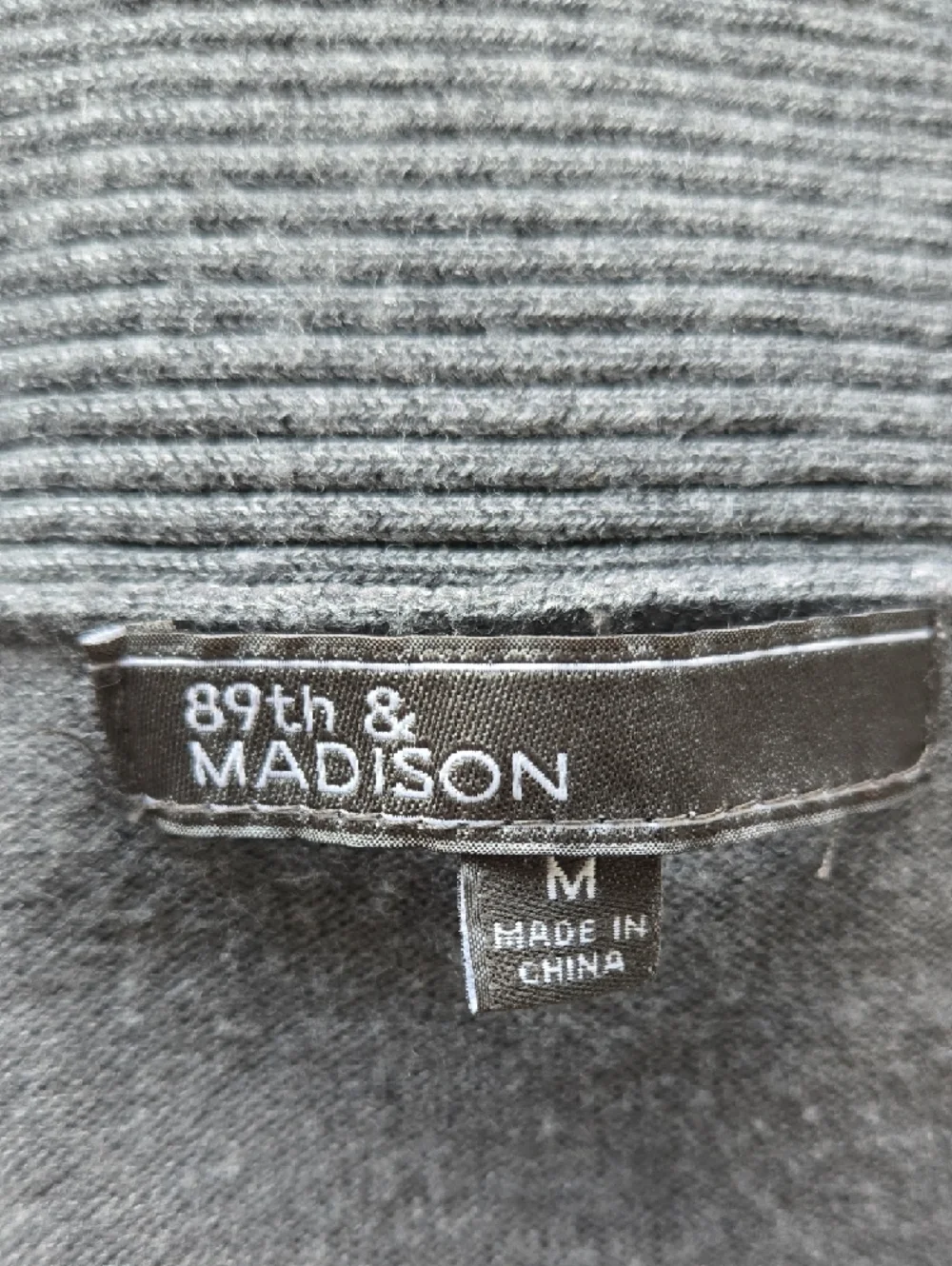 89th & Madison Light Gray Ribbed Open-Front Cardigan Jacket - Picture 7 of 7